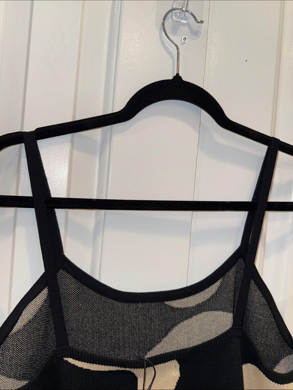 Cider Jersey U-neckline Contrasting Split Knitted Midi Dress - Picture 5 of 5